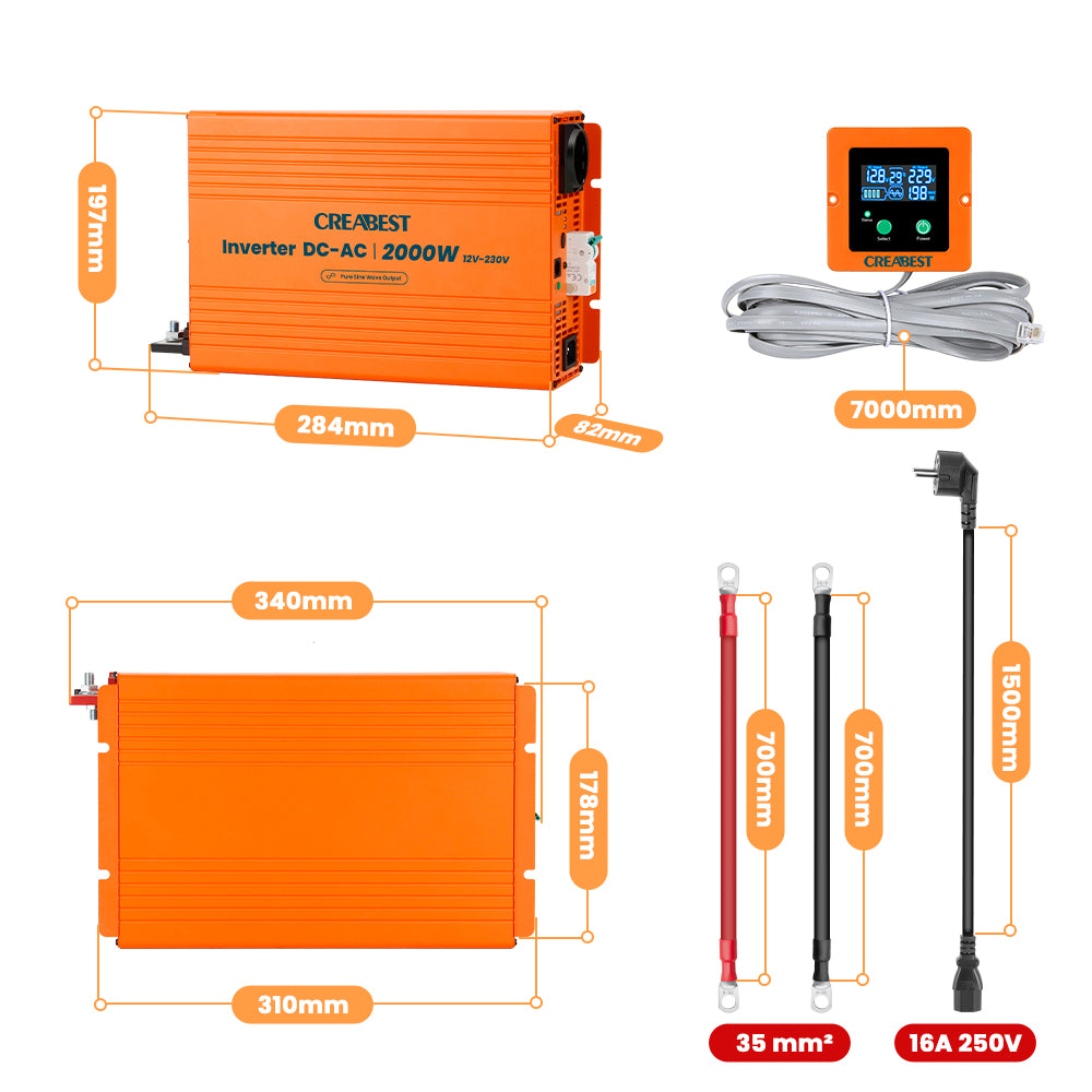 Przetwornica 12V 230V 2000w