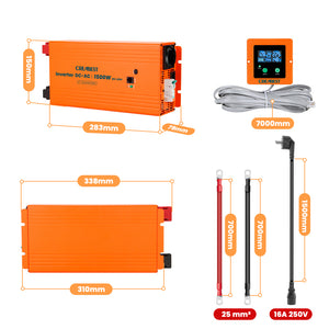 size Przetwornica 12V 230V 1500W